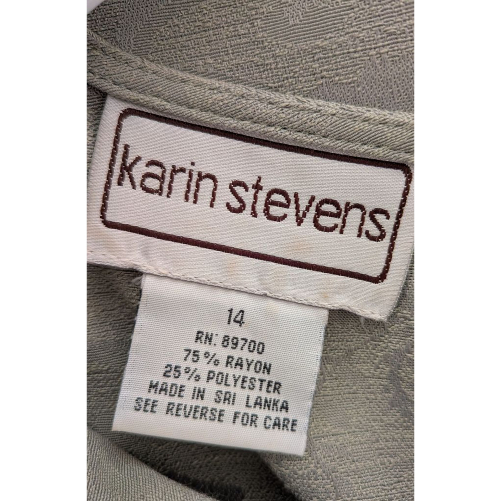 Women's Vintage Karin Stevens Sage Green 2 Pieces Size 14 - Picture 7 of 7